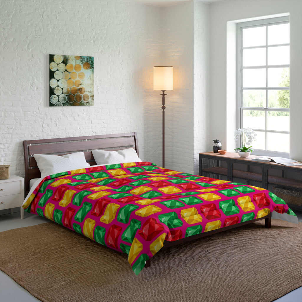 Big Stacked Gem Bars Comforter – Geometric Blocks Pattern