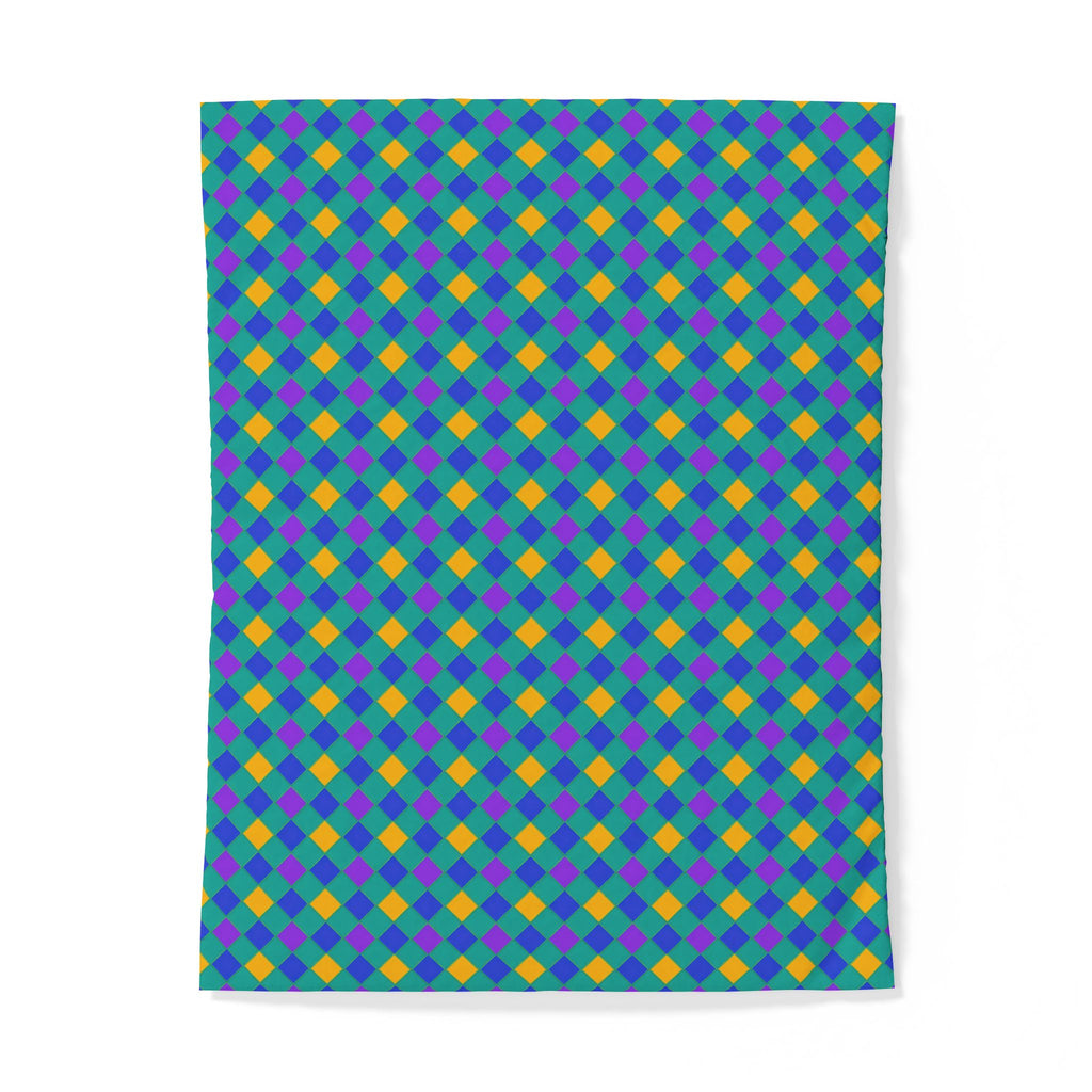 Jewel Harlequin Check Cotton Duvet Cover – Peacock Jewel