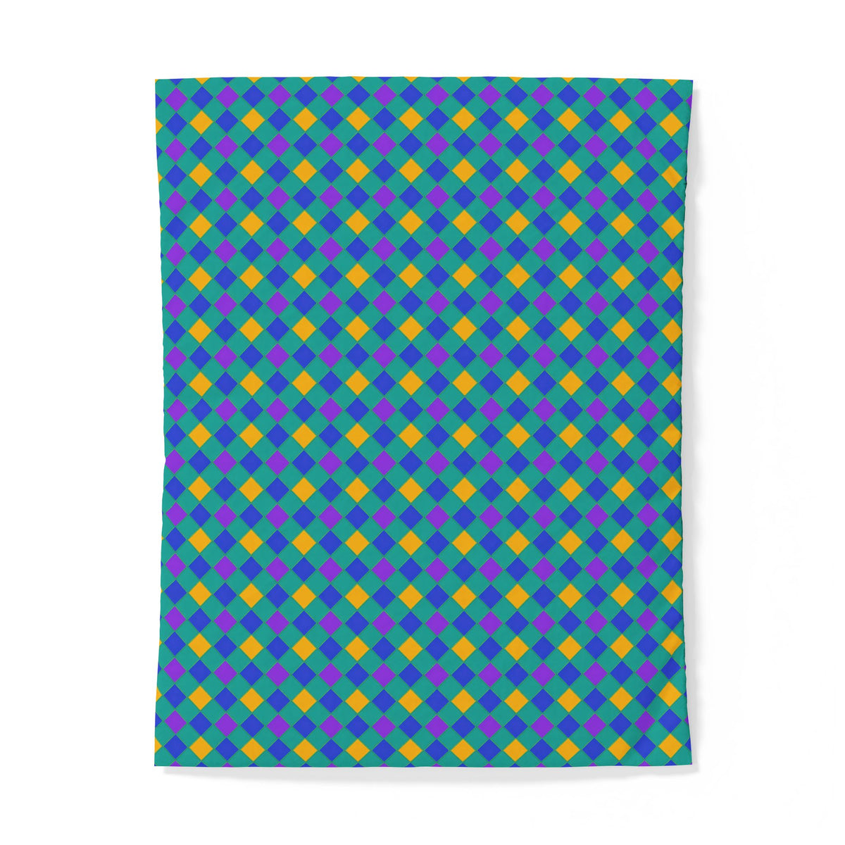 Jewel Harlequin Check Cotton Duvet Cover – Peacock Jewel
