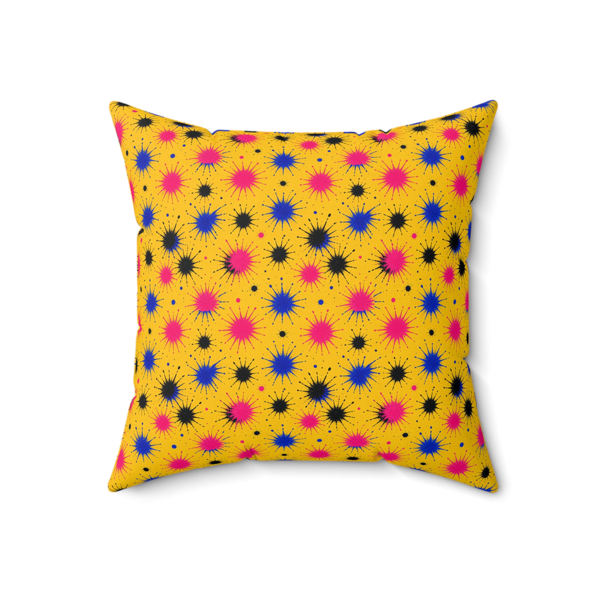 Splash Crowns Faux Suede Cushion – Ink Splash Pattern