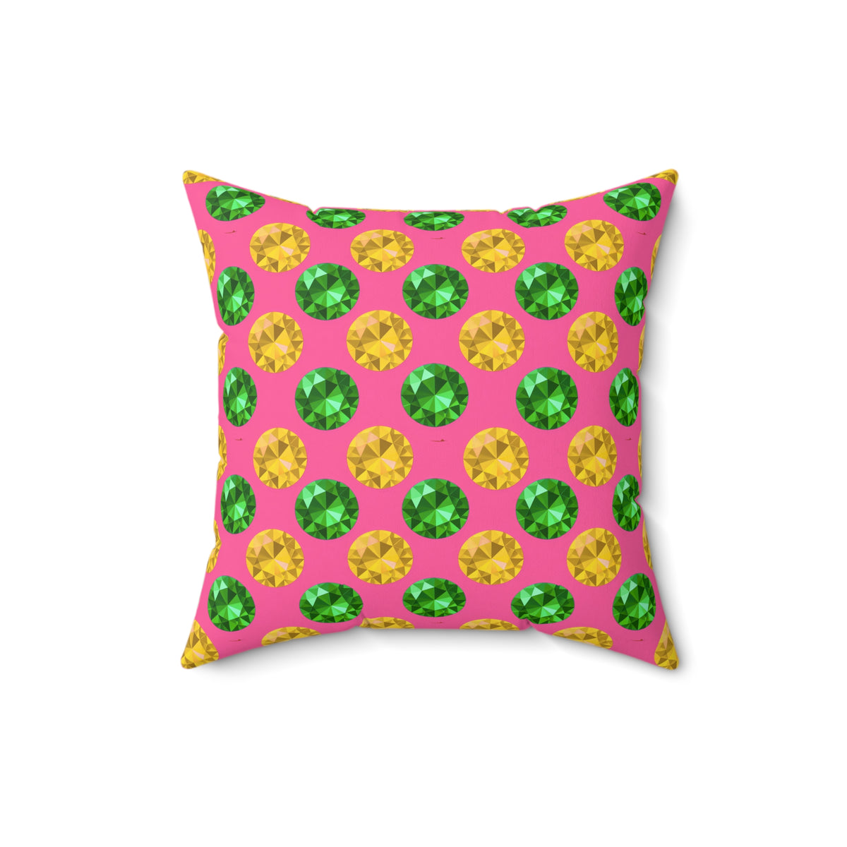 Half-Drop Gem Grid Faux Suede Cushion – Candy Christmas