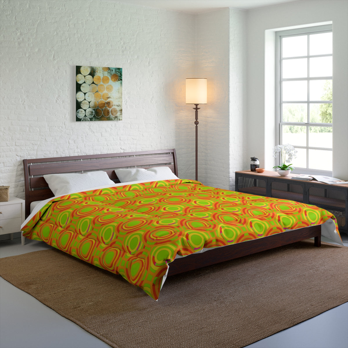 Interlocking Ring Ripples Comforter – Hot Citrus