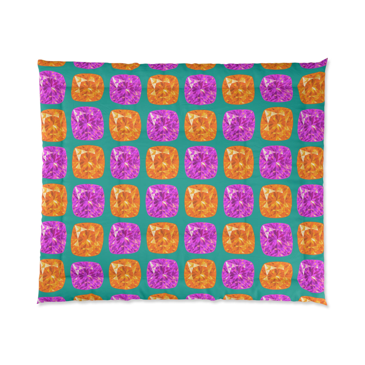 Giant Cut Gem Grid Comforter – Peacock Jewel