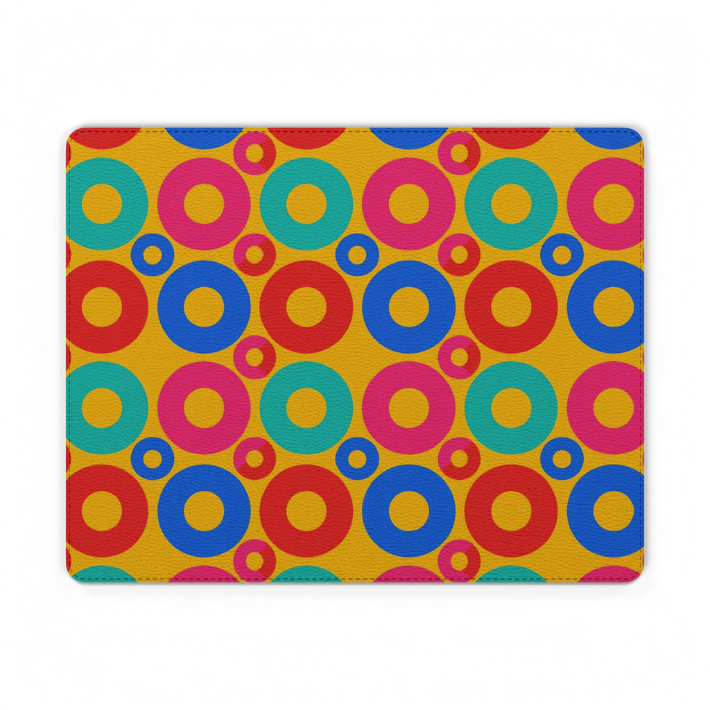 Big Ring Blocks Vegan Leather Mouse Mat – Geometric Blocks Pattern