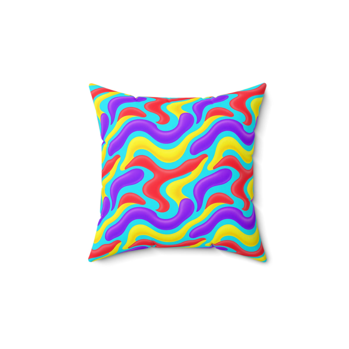 Liquid Band Ripple Faux Suede Cushion – Op-Art Fluid Bands Pattern