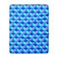 Giant Faceted Cubes II Sherpa Fleece Blanket – Ice Jewel