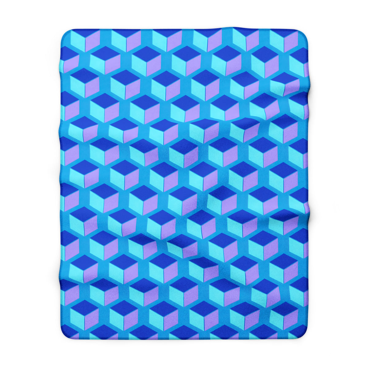 Giant Faceted Cubes II Sherpa Fleece Blanket – Ice Jewel