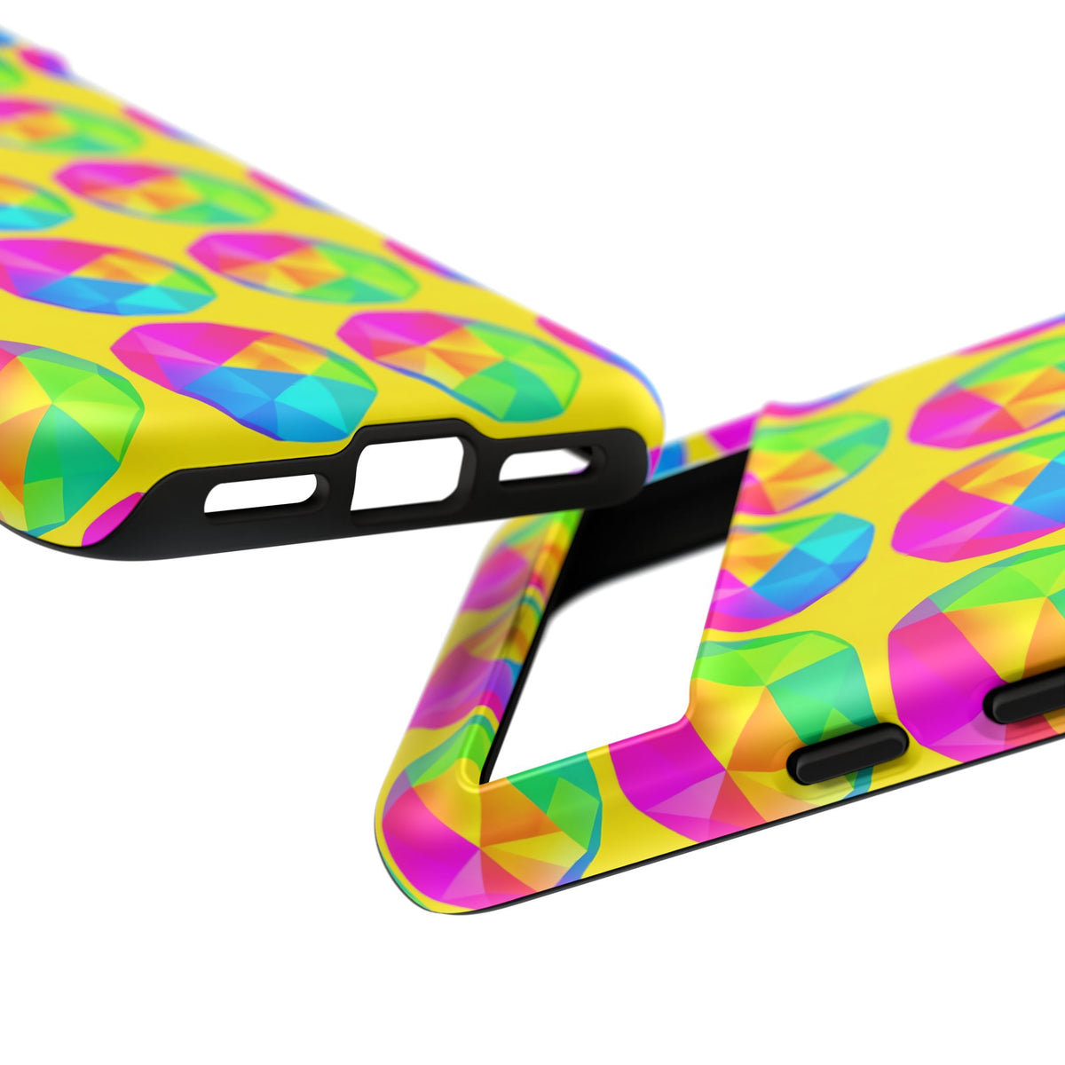 Holo Pebble Prisms Tough Phone Case – Iridescent Geometric Pattern