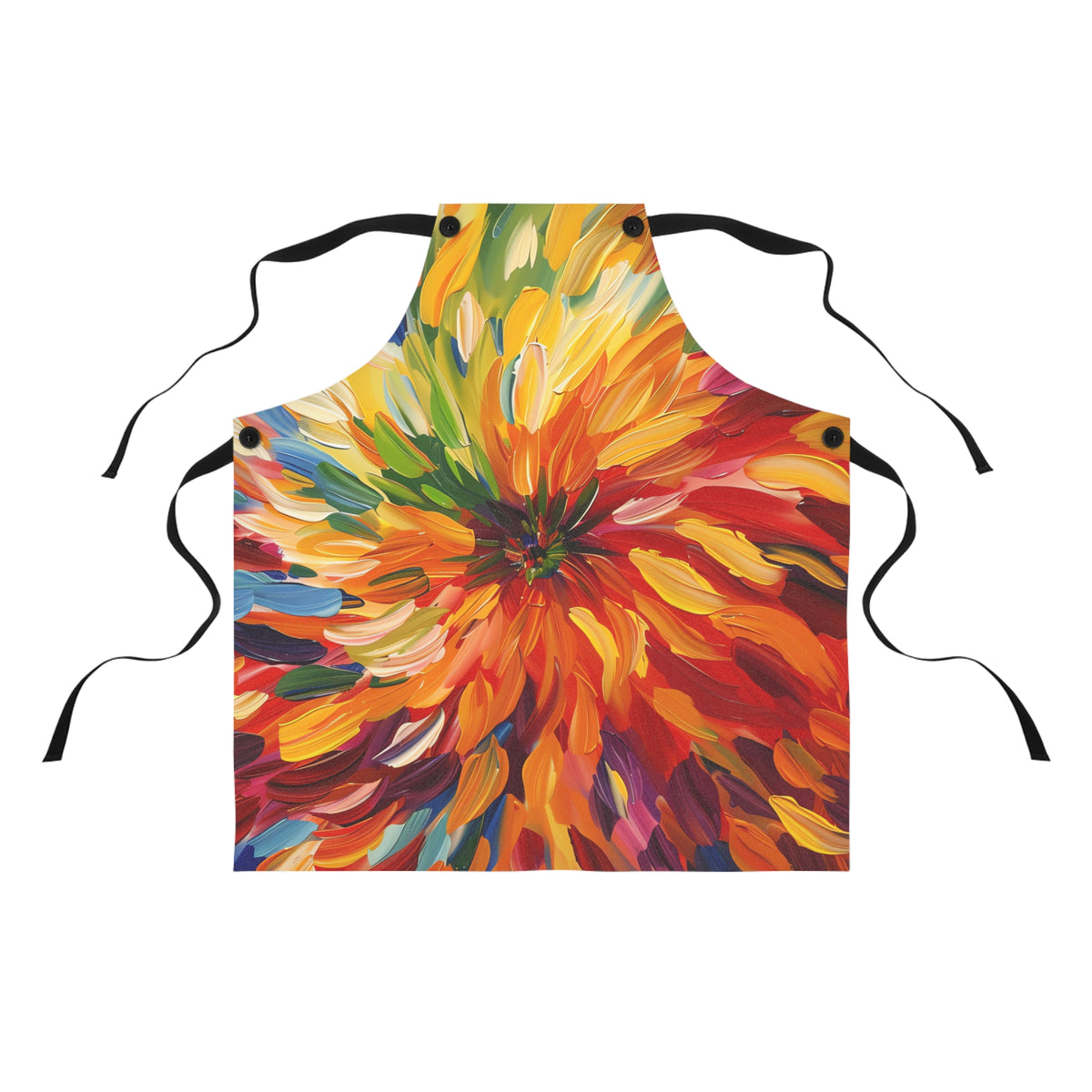Radiant Feather Burst Apron – Radial Abstract Art