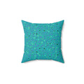 Confetti Spatter Faux Suede Cushion – Peacock Jewel