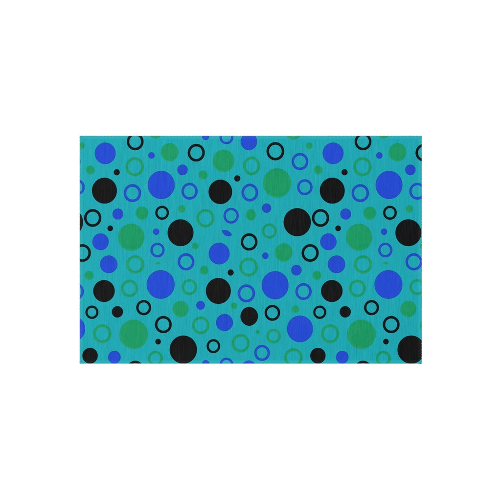 Bubble Outlines Outdoor Rug – Peacock Jewel