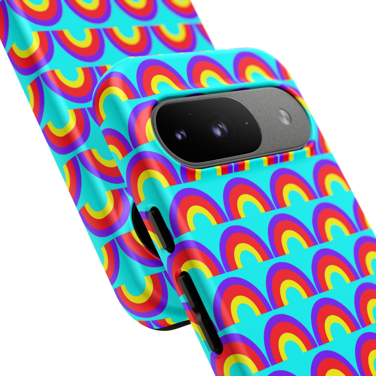 Chromatic Scallop Ripple Tough Phone Case – Op-Art Scallops Pattern