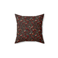 Garnet Mercury Swirl Faux Suede Cushion – Iridescent Fluid Pattern