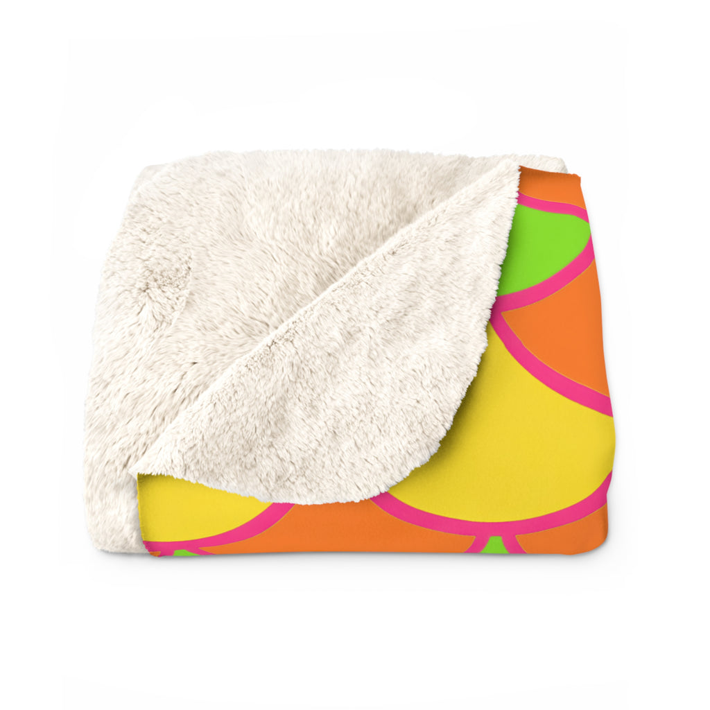 Big Jewel Scales II Sherpa Fleece Blanket – Hot Citrus Festive