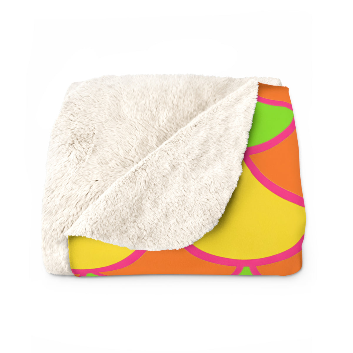 Big Jewel Scales II Sherpa Fleece Blanket – Hot Citrus Festive