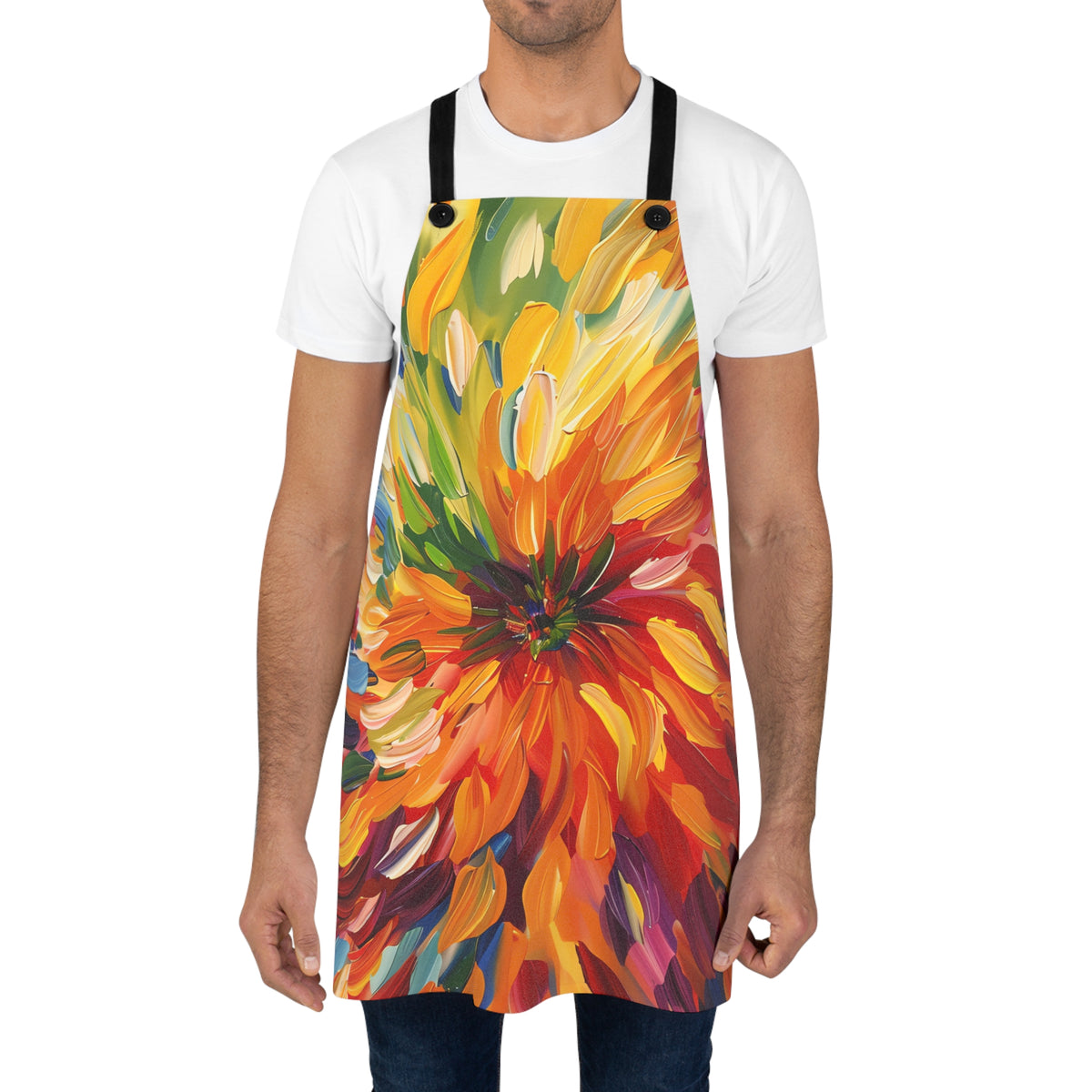 Radiant Feather Burst Apron – Radial Abstract Art