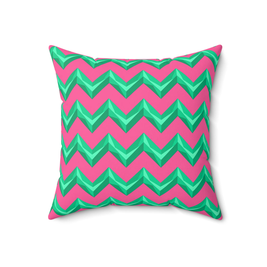 Broad Cut-Gem Chevrons Faux Suede Cushion – Candy Christmas