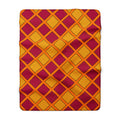 Harlequin Gold Grid Sherpa Fleece Blanket – Cranberry Spice