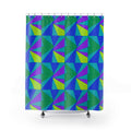 Cubist Sunburst Blocks Shower Curtain – Peacock Jewel