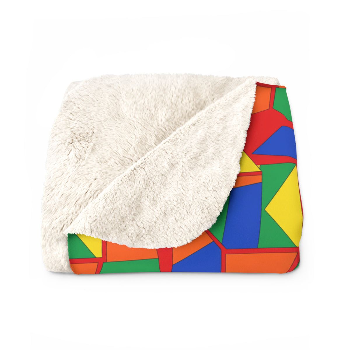 Cubist Block Quilt Sherpa Fleece Blanket – Cubist Geometric Pattern