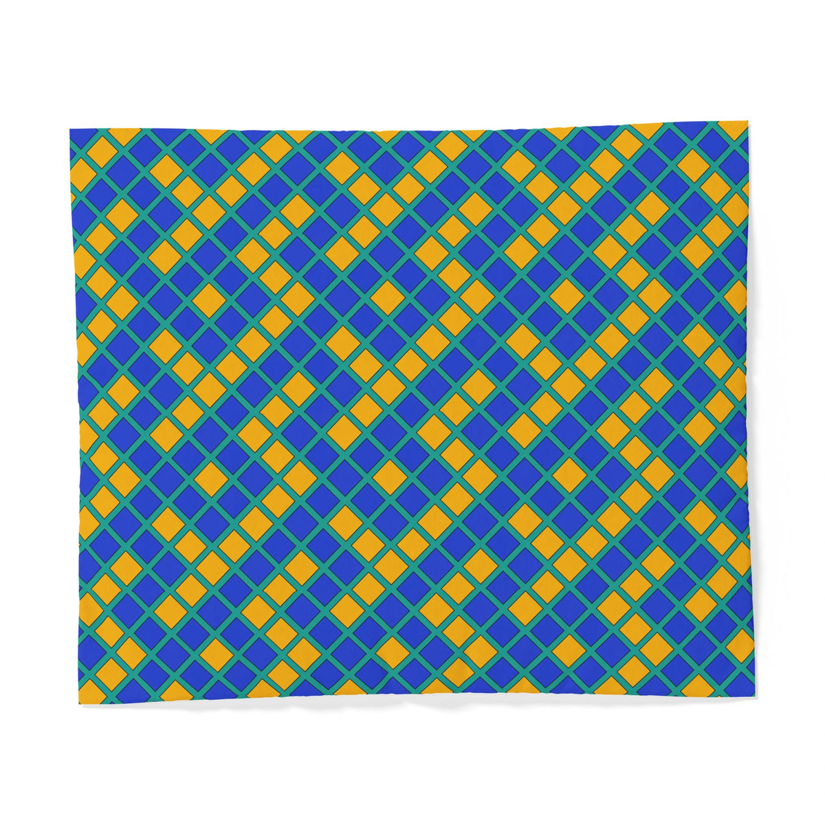 Harlequin Gold Grid Cotton Duvet Cover – Peacock Jewel