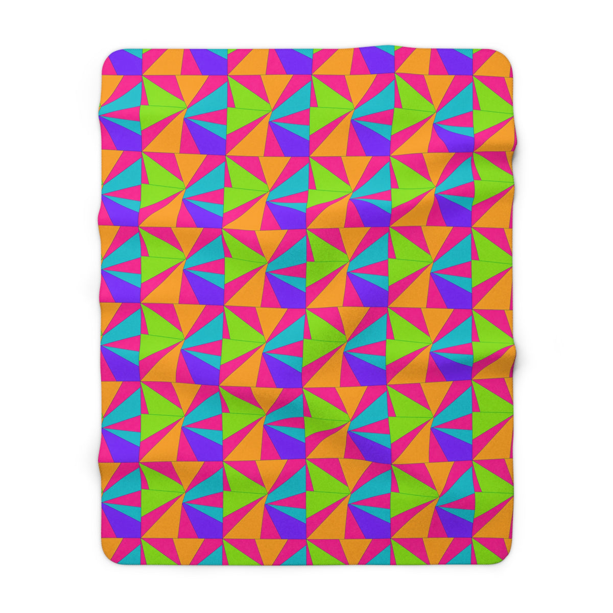 Cubist Sunburst Blocks Sherpa Fleece Blanket – Tropical Punch