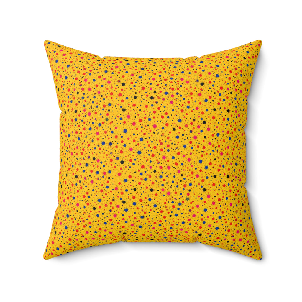 Confetti Spatter Faux Suede Cushion – Paint Splatter Pattern