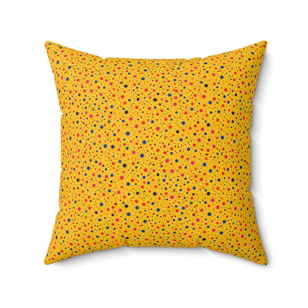 Confetti Spatter Faux Suede Cushion – Paint Splatter Pattern