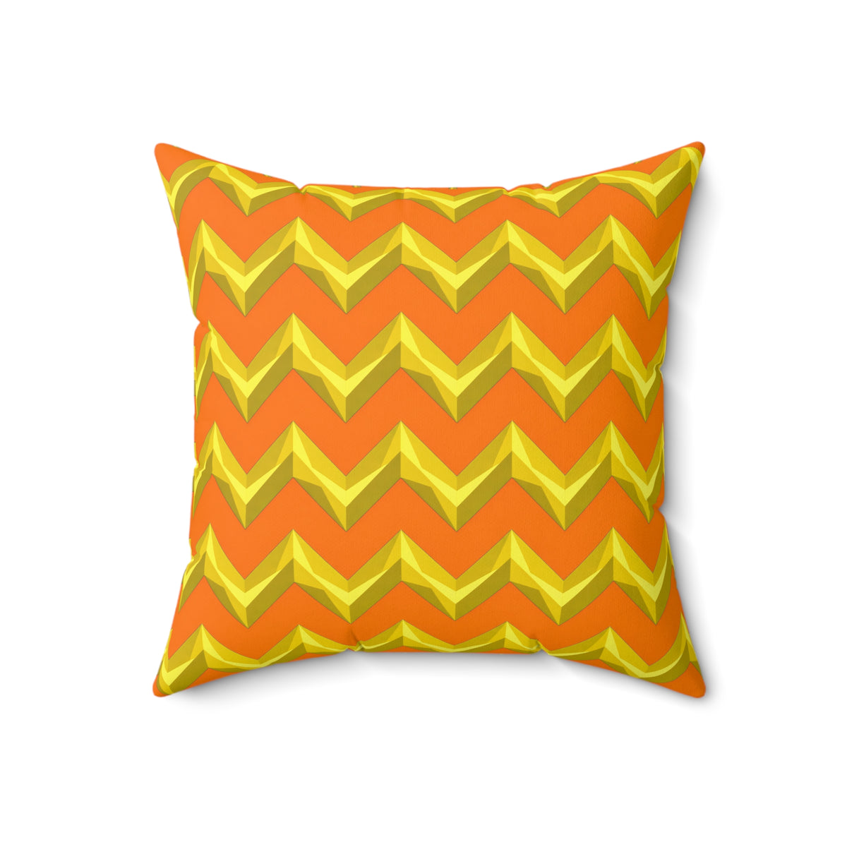 Broad Cut-Gem Chevrons Faux Suede Cushion – Hot Citrus Festive