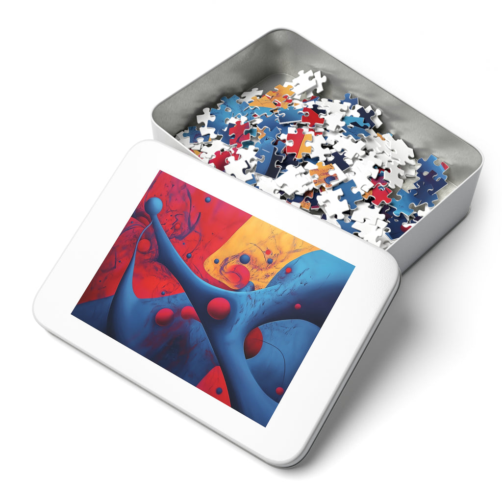 Surreal Red Flow Jigsaw Puzzle with Tin – Surreal Abstract Art