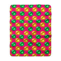 Half-Drop Gem Grid Sherpa Fleece Blanket – Faceted Gem Geometric Pattern
