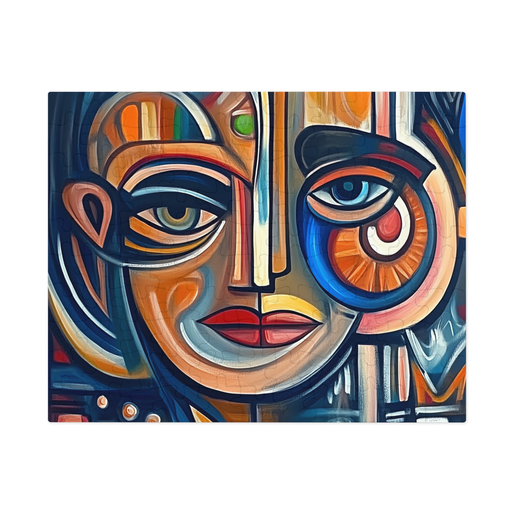 Cubist Face Jigsaw Puzzle with Tin – Cubist Portrait Art