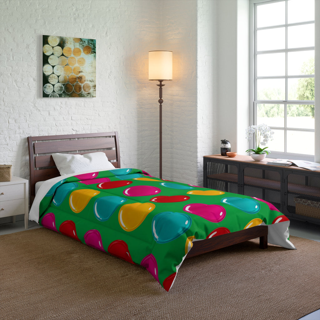 Giant Candy Glass Discs Comforter – Glossy Candy Glass Pattern