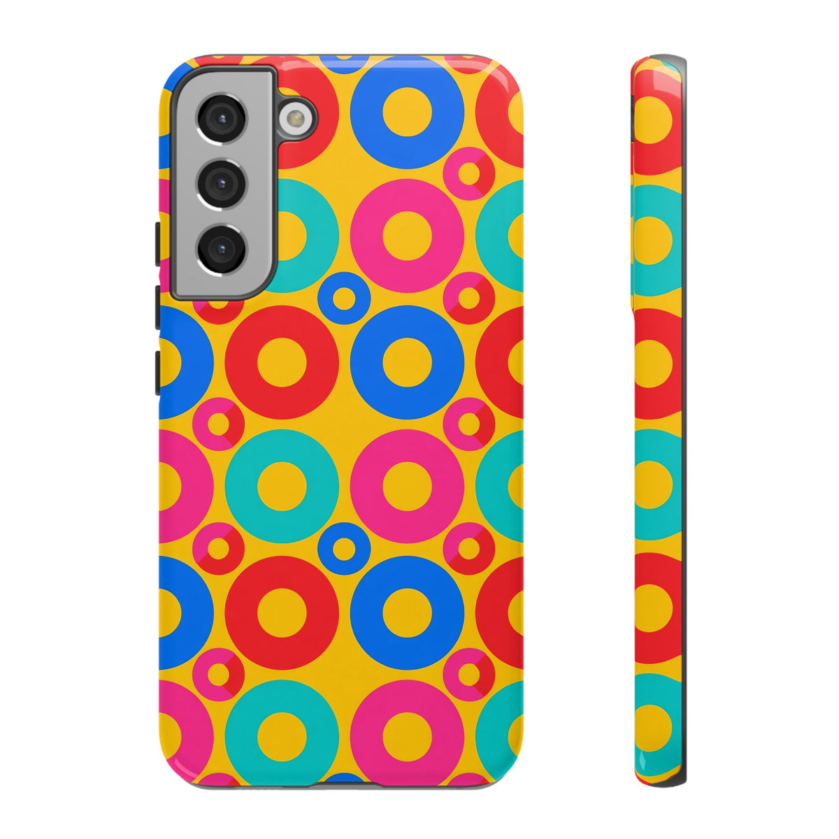 Big Ring Blocks Tough Phone Case – Geometric Blocks Pattern