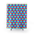 Chromatic Scallop Ripple Shower Curtain – Op-Art Scallops Pattern