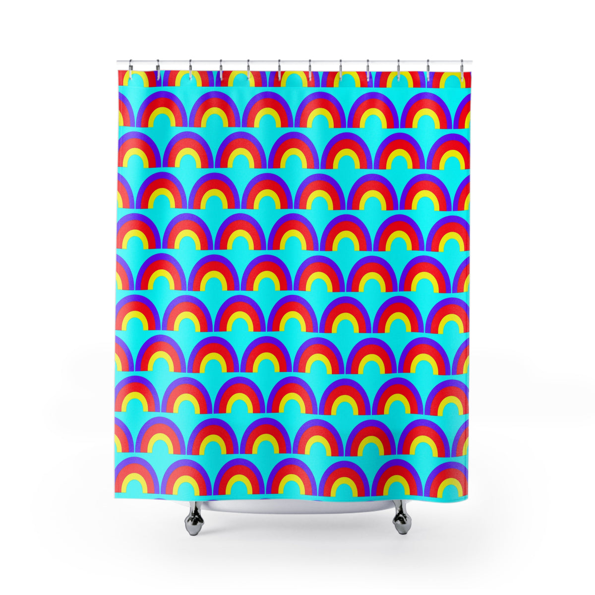 Chromatic Scallop Ripple Shower Curtain – Op-Art Scallops Pattern