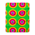 Giant Op-Art Jewel Rings Sherpa Fleece Blanket – Op-Art Concentric Circles Pattern