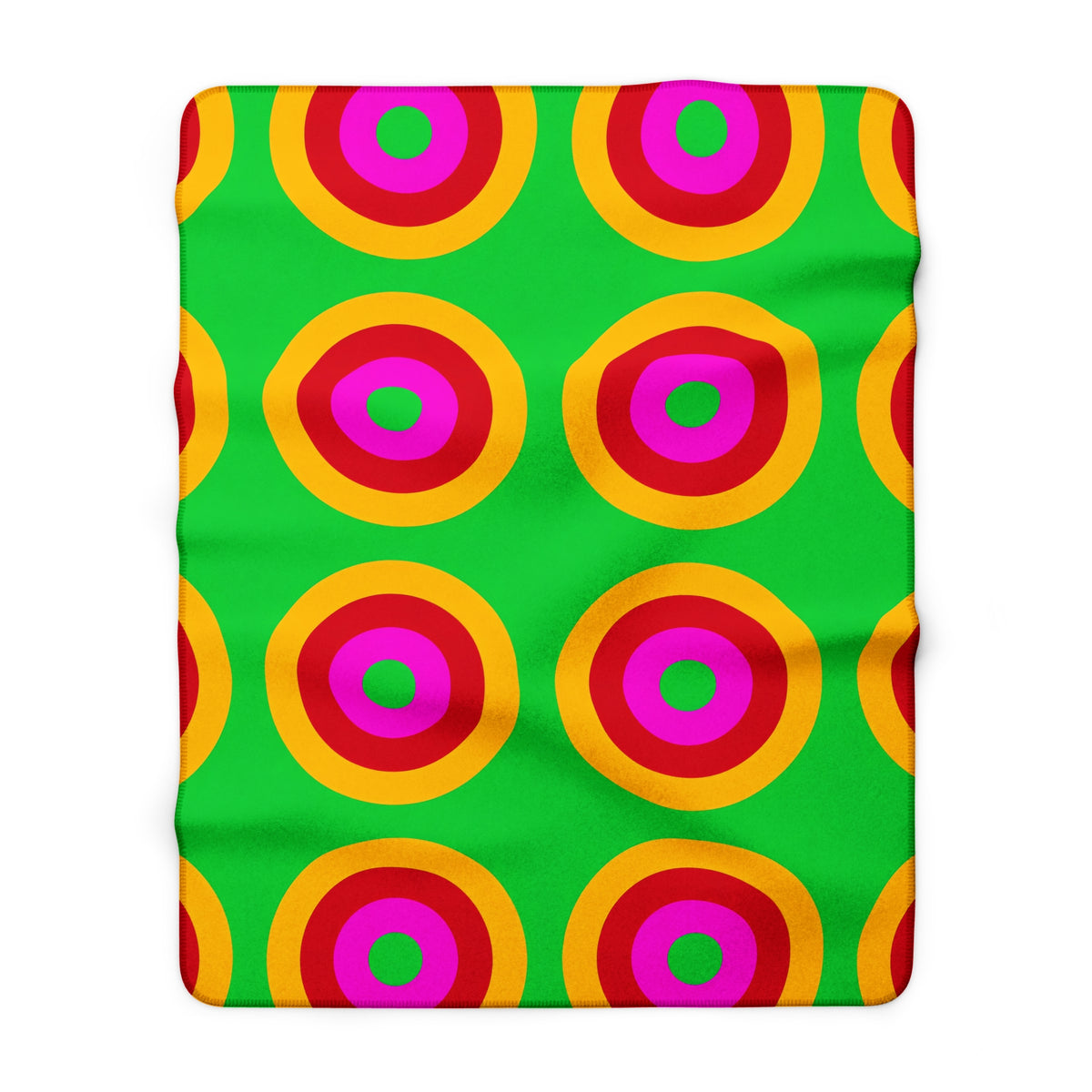 Giant Op-Art Jewel Rings Sherpa Fleece Blanket – Op-Art Concentric Circles Pattern