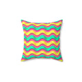 Satin Wave Bands Faux Suede Cushion – Candy Christmas