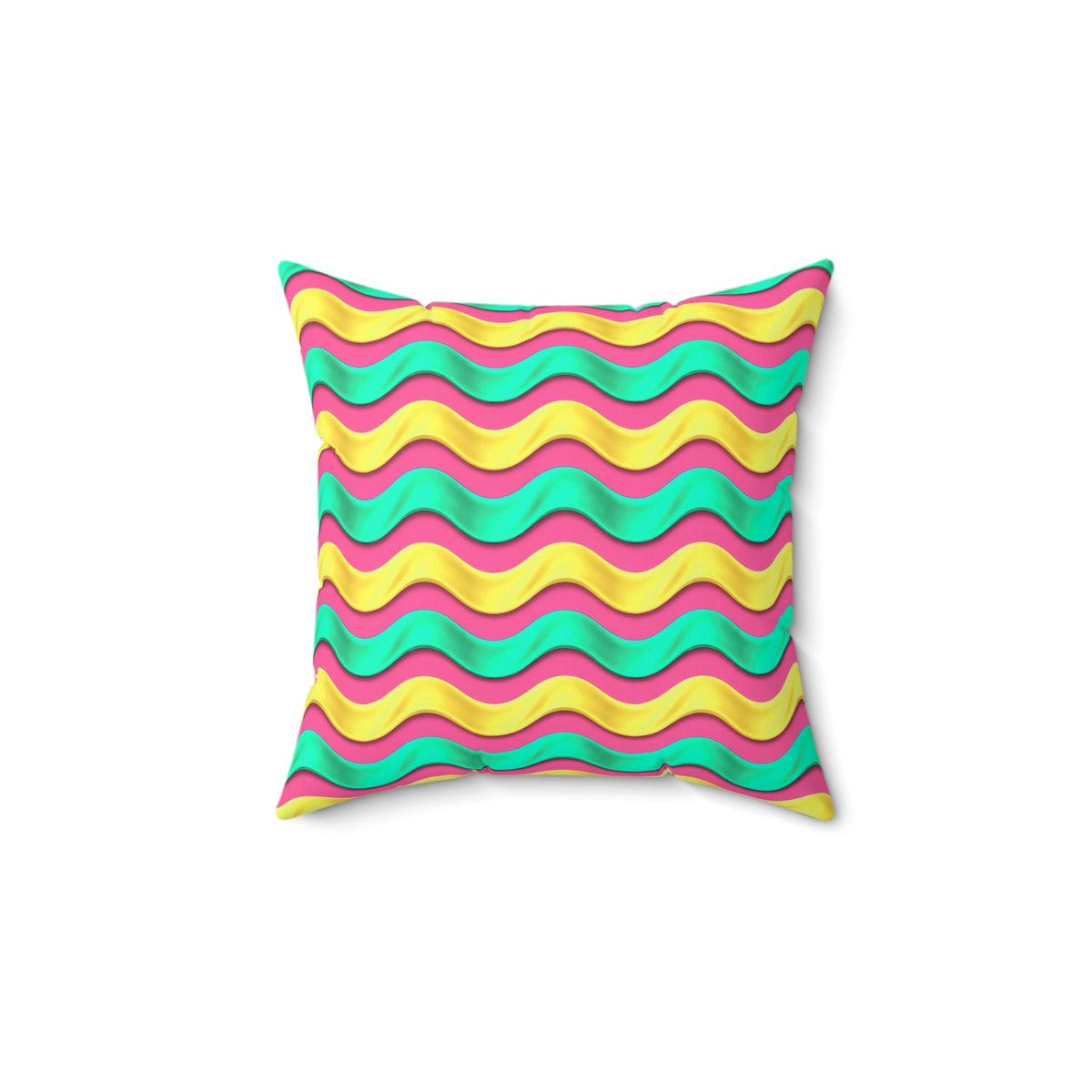 Satin Wave Bands Faux Suede Cushion – Candy Christmas
