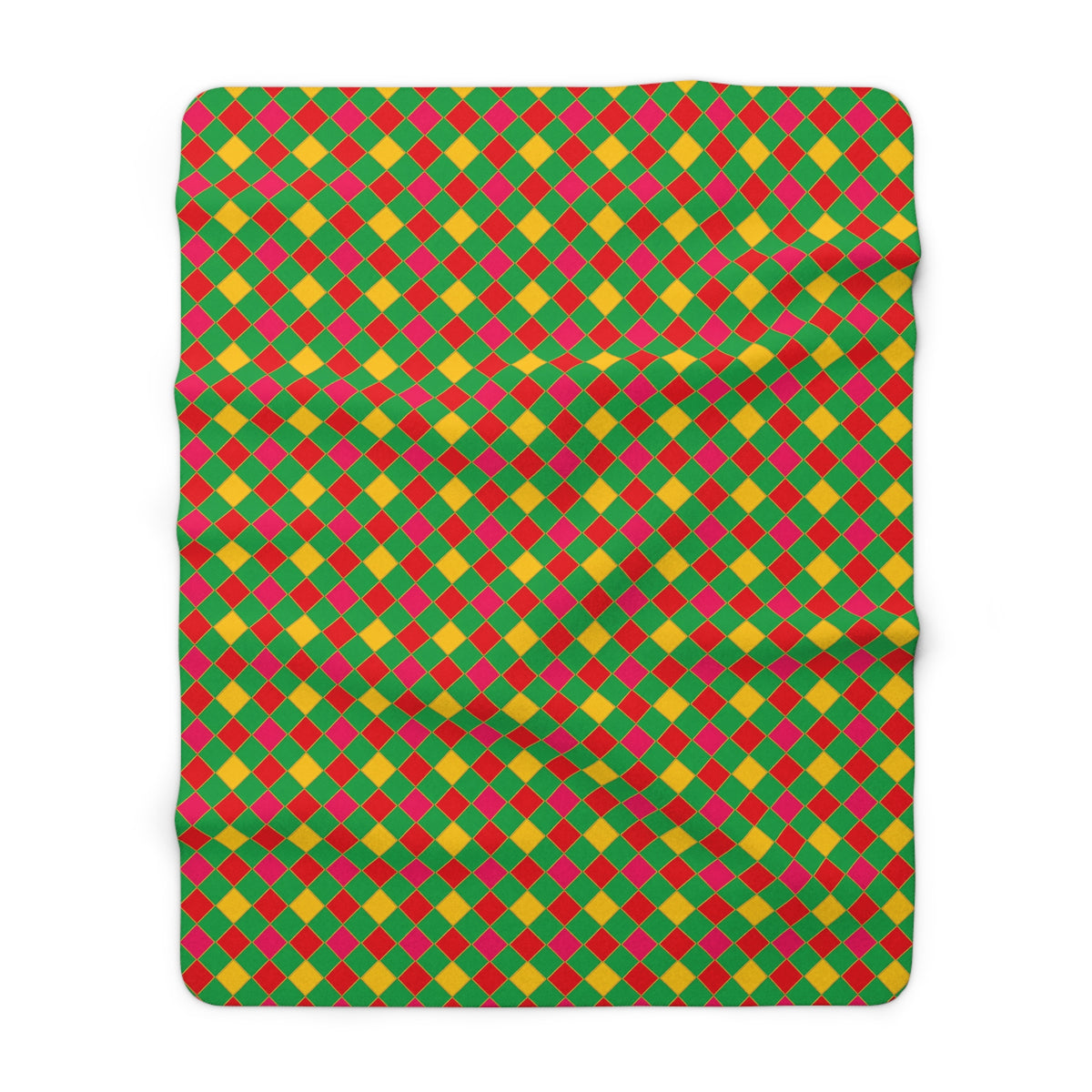 Jewel Harlequin Check Sherpa Fleece Blanket – Harlequin Geometric Pattern