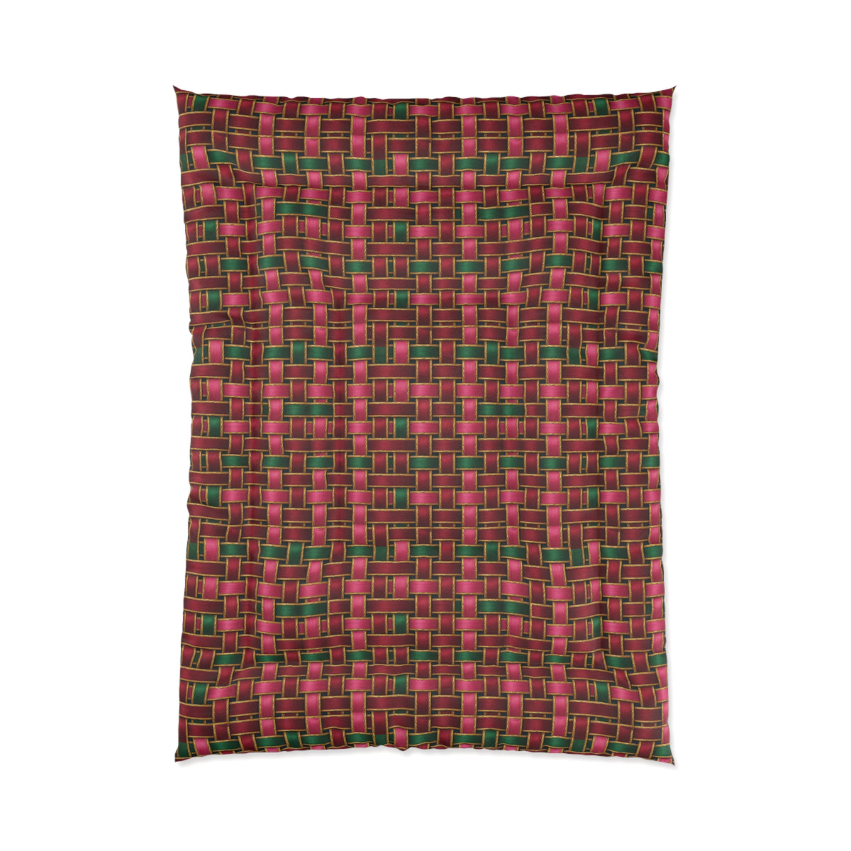Ribbon Weave Comforter – Holographic-Look Geometric Pattern