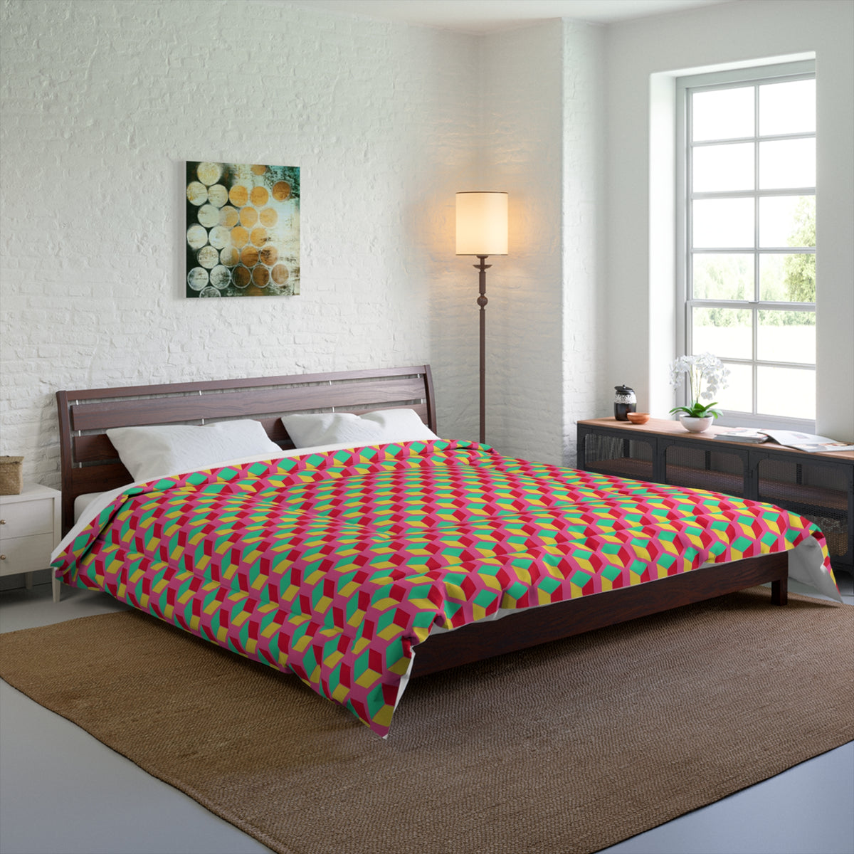 Giant Faceted Cubes II Comforter – Candy Christmas