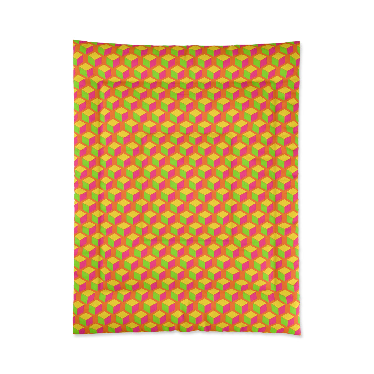 Giant Faceted Cubes II Comforter – Hot Citrus Festive