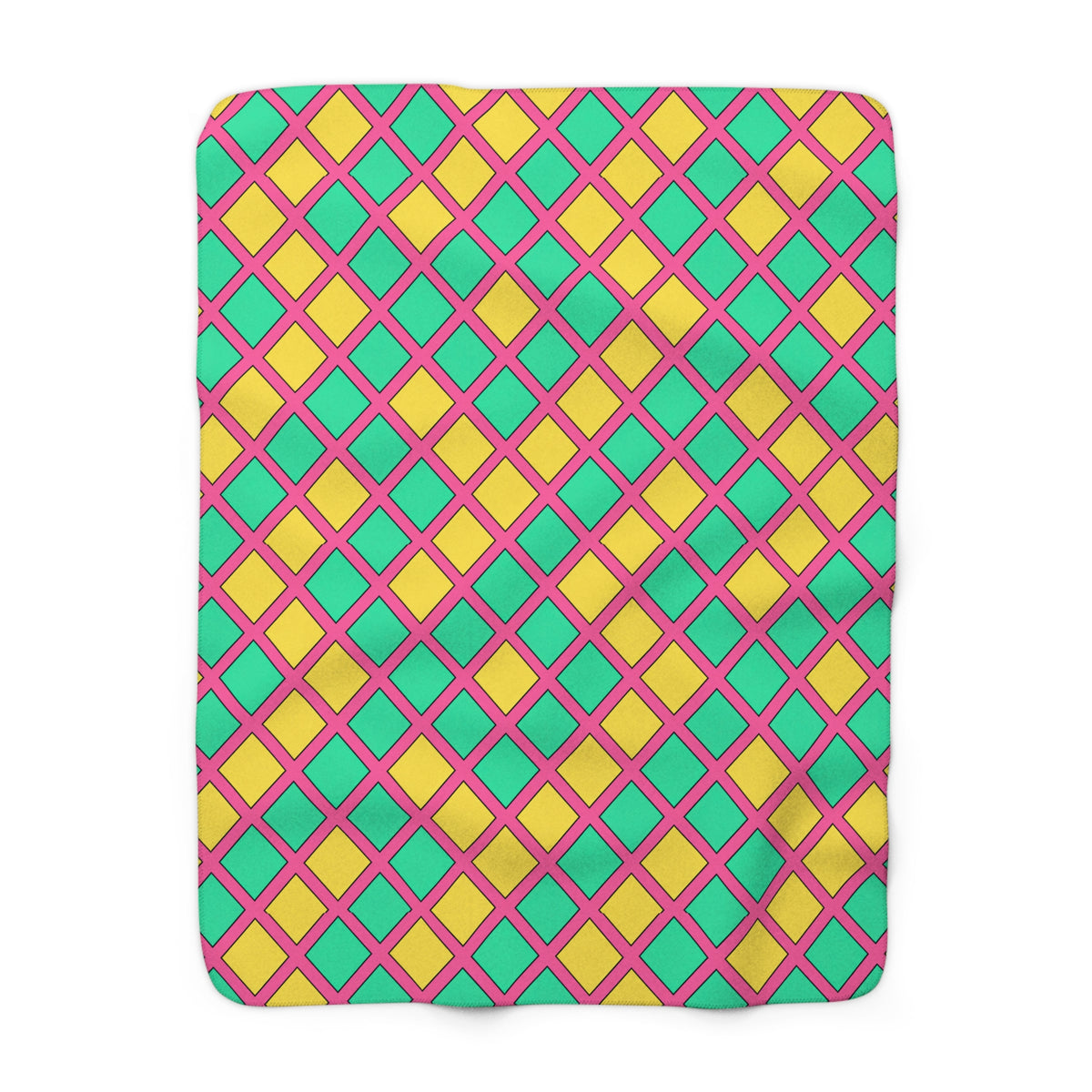 Harlequin Gold Grid Sherpa Fleece Blanket – Candy Christmas