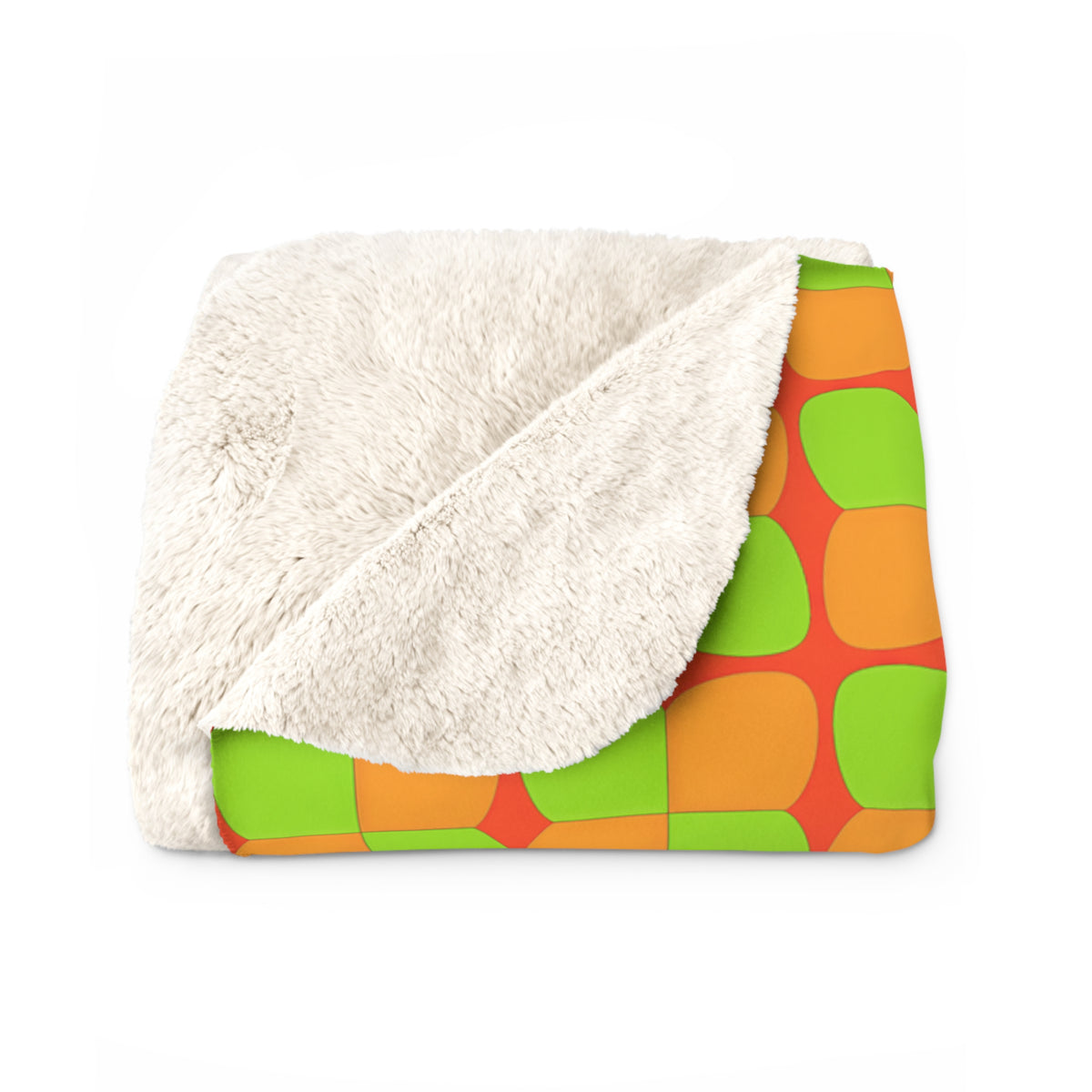 Bold Bulge Checker Sherpa Fleece Blanket – Hot Citrus