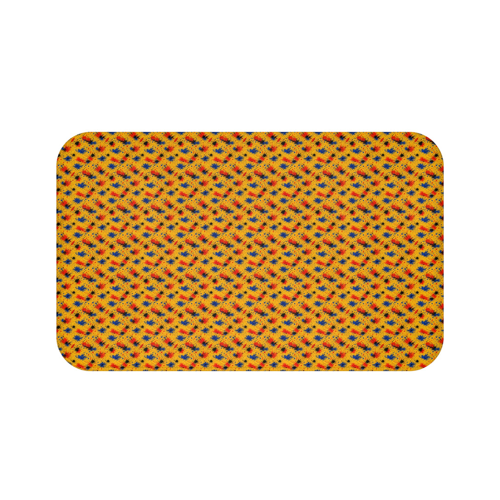 Dragged Smears Bath Mat – Action-Painting Abstract Pattern