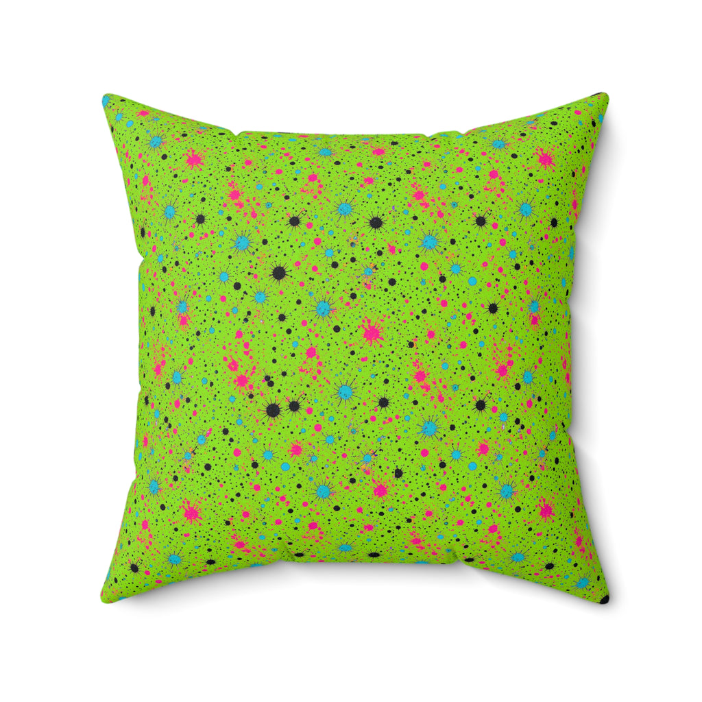 Pink Spray Field Faux Suede Cushion – Tropical Punch