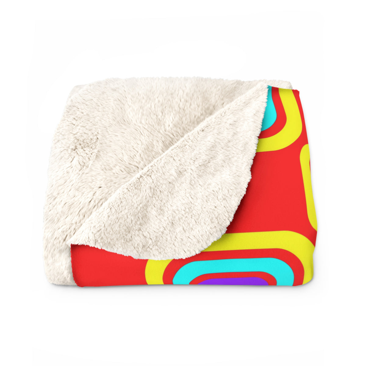 Big Ripple Squares Sherpa Fleece Blanket – Op-Art Concentric Squares Pattern