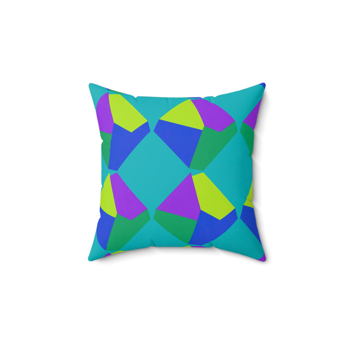 Grand Fractured Rhombus Faux Suede Cushion – Peacock Jewel